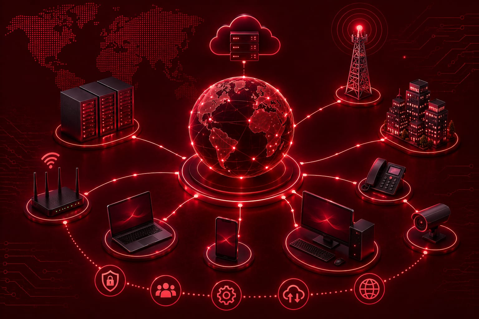 Ilustrasi jaringan global dan infrastruktur digital PENOL.NET
